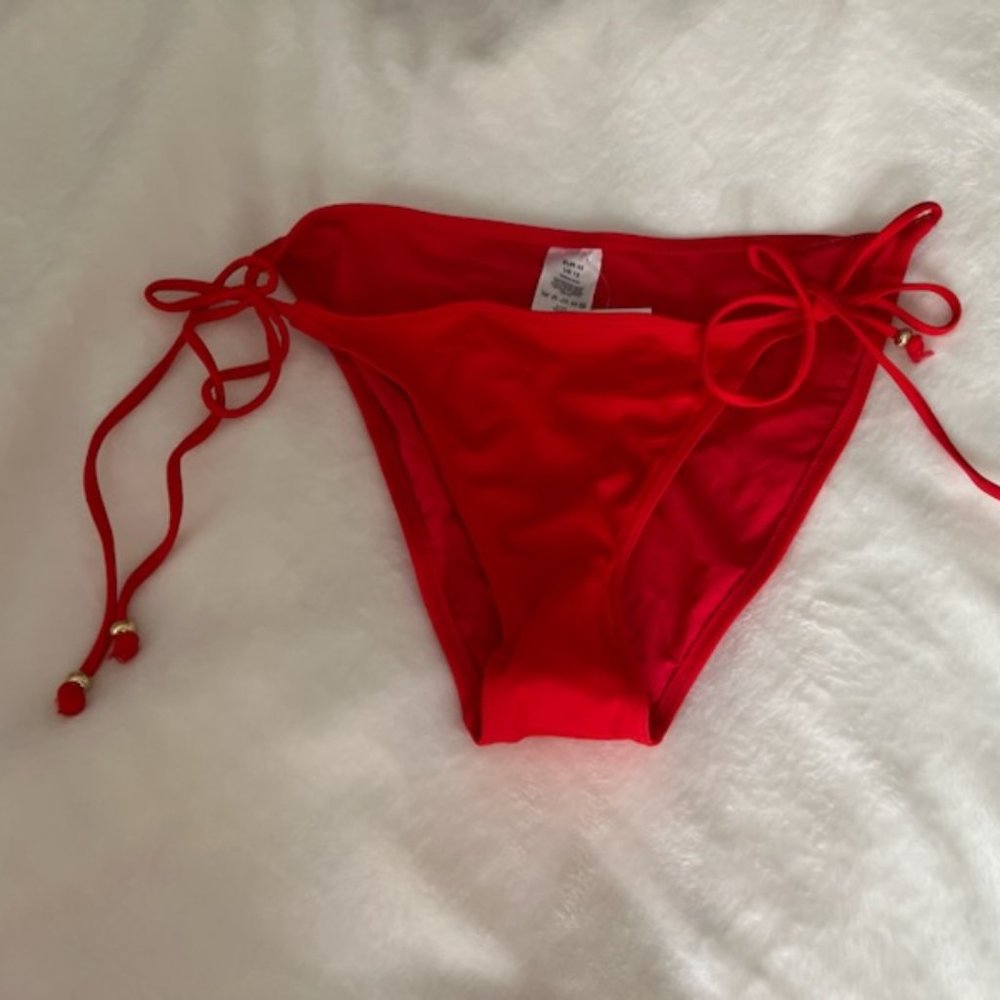 H&M Red String Bikini Bottom Size 12-NWT